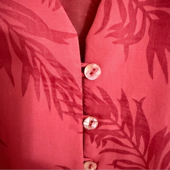 Tommy Bahama Pink lightweight shirt with sheer leaves - Picture 6 of 13